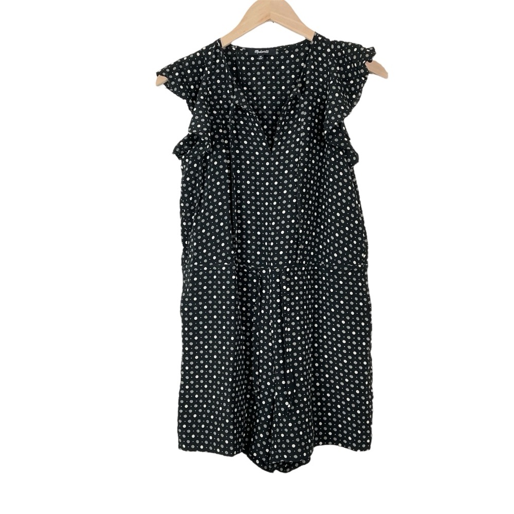 Madewell Silk Petalplay Romper in Dotmix Size XS